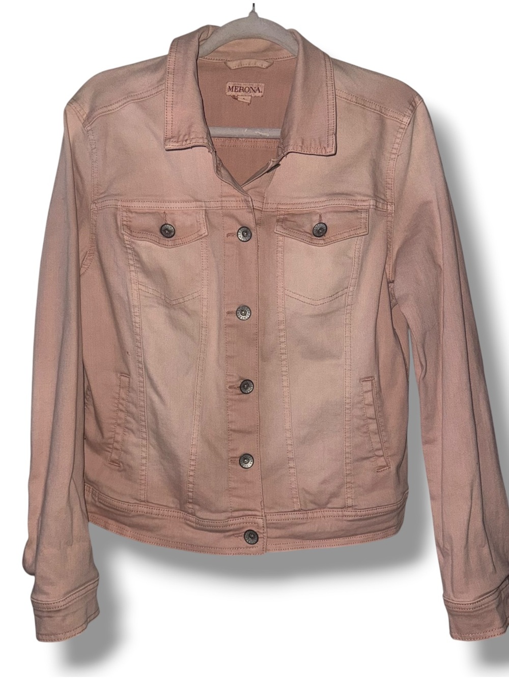 Merona dusty rose denim trucker jacket